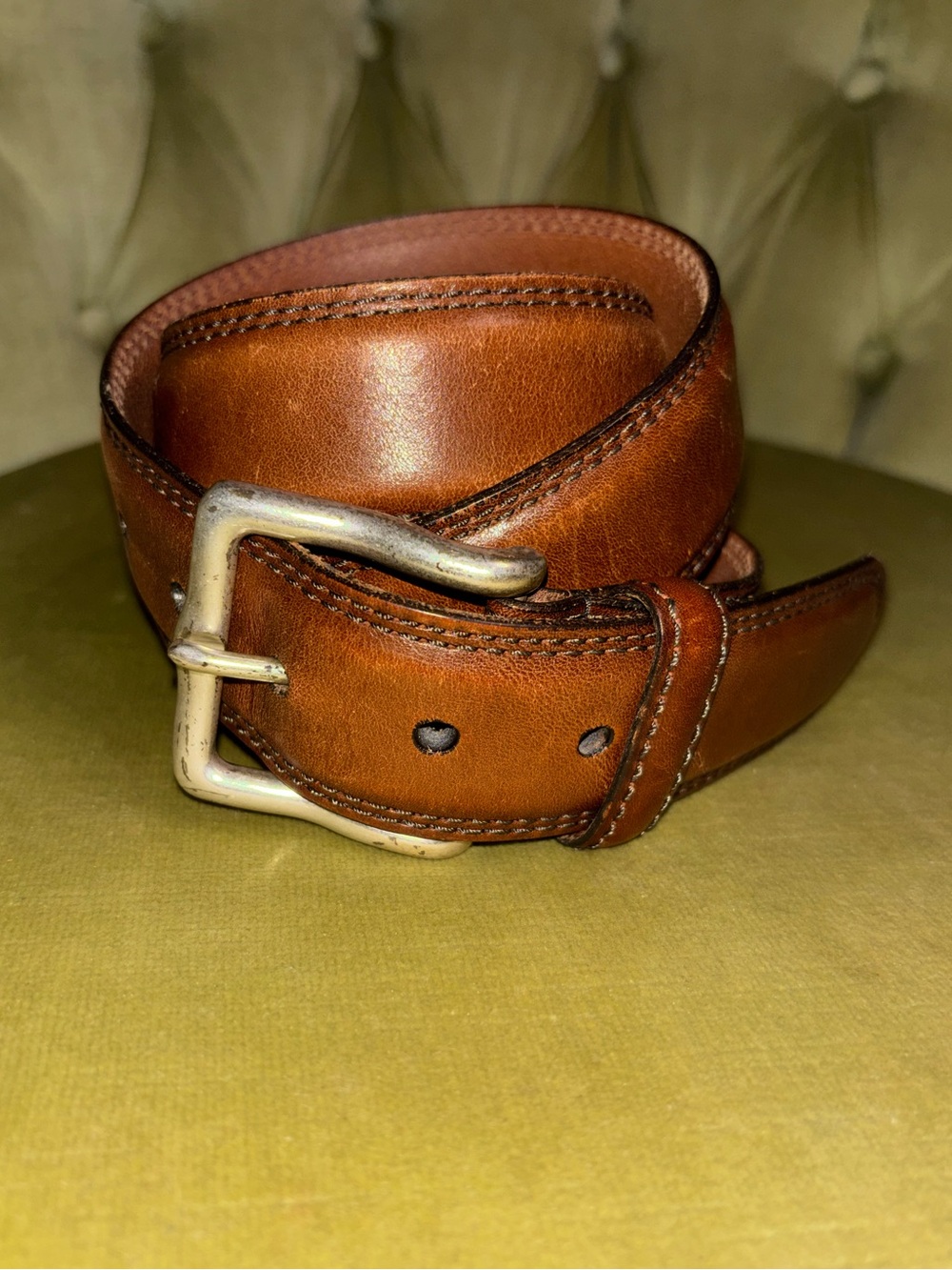 Allen Edmonds 1015601 Belt Mens Size 38 Brown Calfskin Leather Made USA
